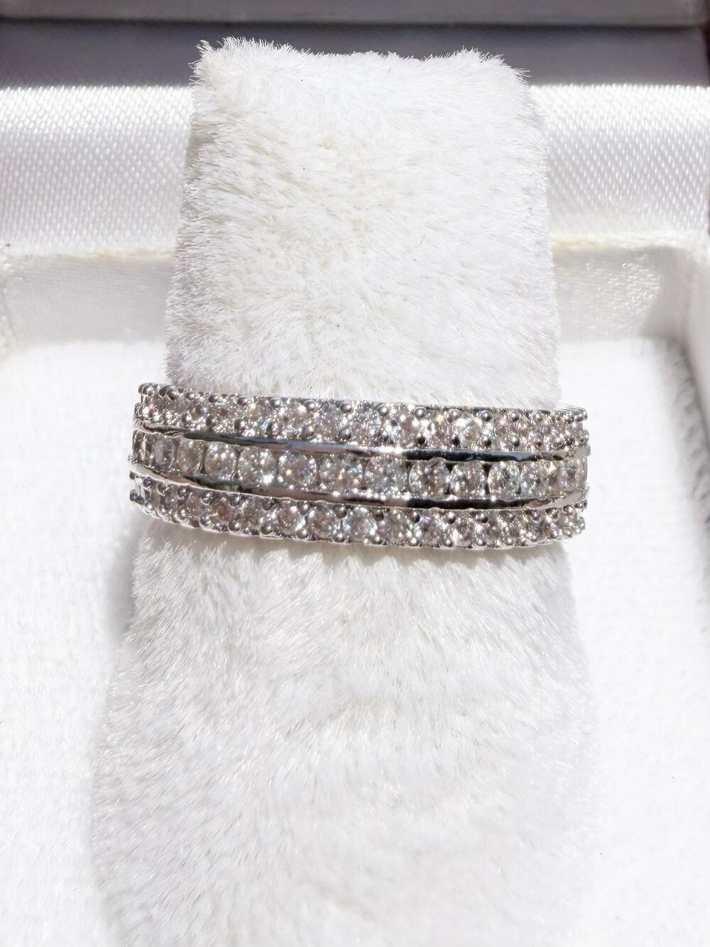 Genuine Moissanite Eternity Ring 2 Ct Size 6 GRA Certified S925 VVS1 & D Color